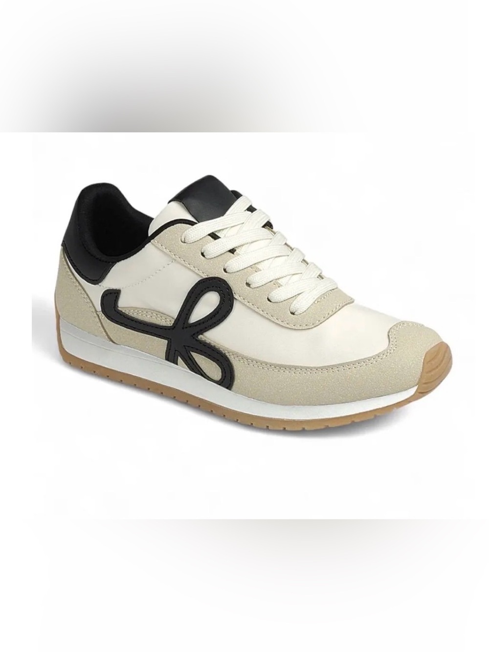 La Sheelah Women's Cream & Black Casual Sneakers